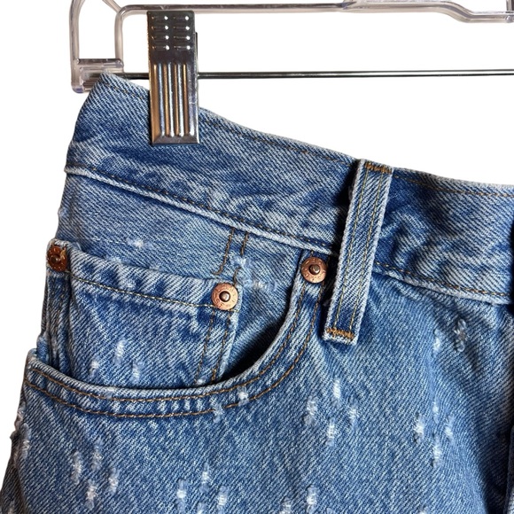 Levi’s Premium Denim Big E 501® High Rise Women’s Shorts In Dottie Blues Size 28 - Picture 5 of 14